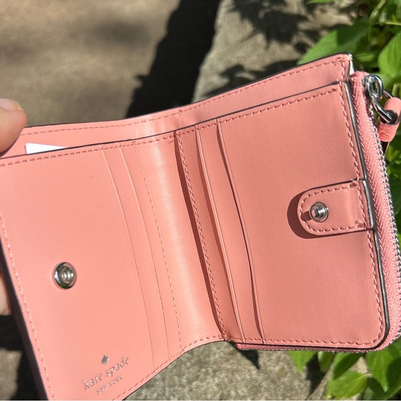 Kate spade Pink Cream Patterson Drive Colorblock Small L-Zip Bifold Wallet - Picture 8 of 13